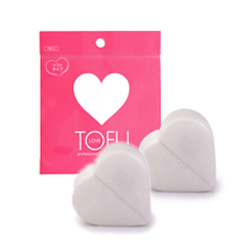 ★薄付き！リキッドファンデーション専用・TOFUスポンジLOVE(2片×2袋セット)＜2個までメール便（送料280円）対応可能・代引不可・他商品との同梱不可＞